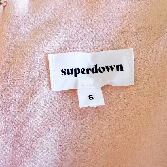 Superdown Billie Pink Satin Drape Midi Dress Small - Picture 4 of 5